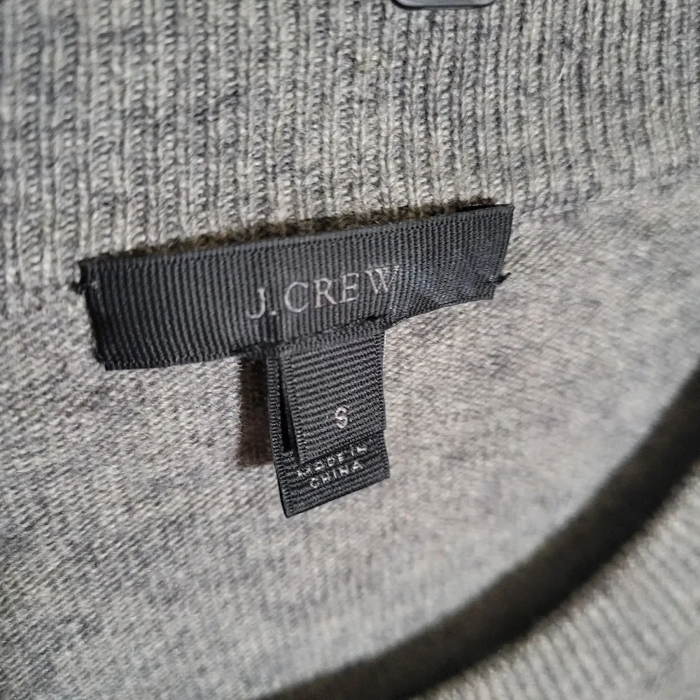 J.Crew | Hope Gray Cascading Ruffle Sleeves Sweater Wool Blend Preppy Boho S